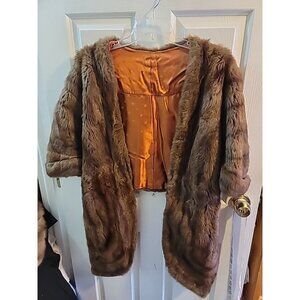 Elegant Brown Faux Fur Cape